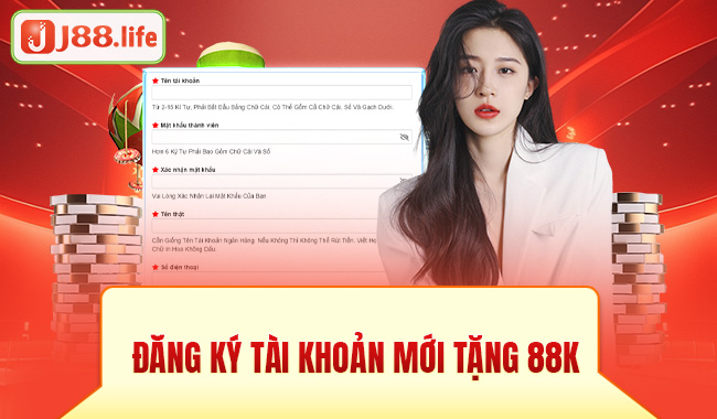 Đăng ký tài khoản mới tặng 88k